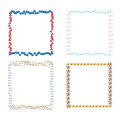 Red frame icon. Bold border symbol. Vibrant square edge. Vector flat design.