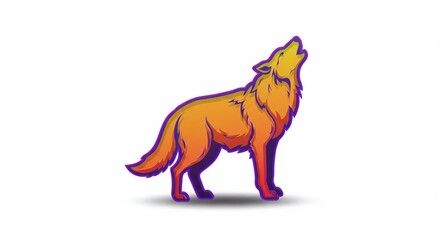 Fototapeta premium Wolf illustration gradient colors