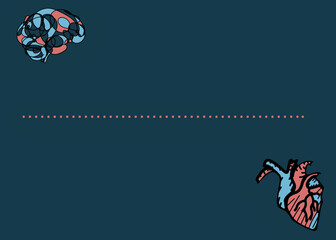 abstract background with Heart and Brain