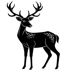 Majestic Deer Silhouette | Forest Animal Vector Art