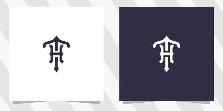 letter th ht logo design