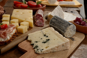 cheese, salami and tomatos
