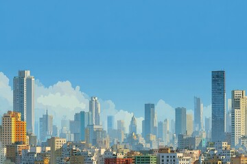 Fototapeta premium City skyline on a clear day