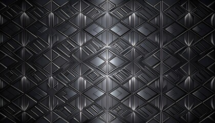 Obraz premium Geometric Black Metallic Pattern Background