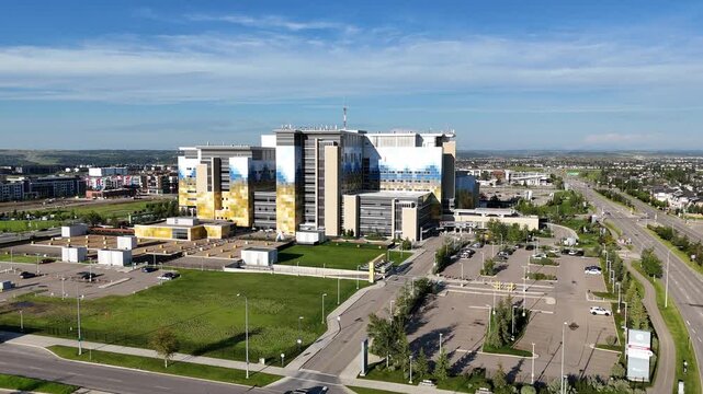 Aerial view of the South Health Campus in Calgary, Alberta.