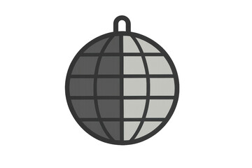 Disco ball icon hanging, with transparent background, representing parties, celebrations, and nightlife entertainment