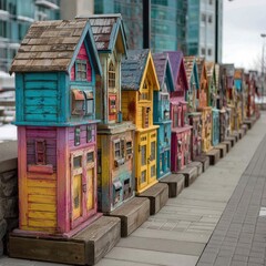 Fototapeta premium Colorful miniature houses in a row