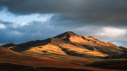 Naklejka premium Beautiful morning light over mountain peaks