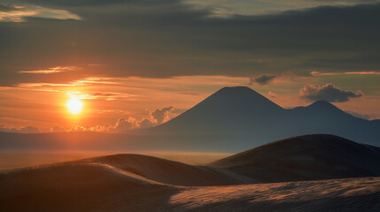Beautiful sunrise over the mountains