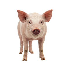 Fototapeta premium Adorable Young Piglet Standing Isolated On White Background
