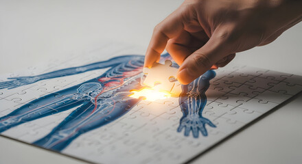 Human Anatomy Puzzle Concept for Healthcare Solutions