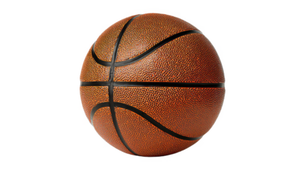 Orange basketball with black seams isolated on a white background for sports themes