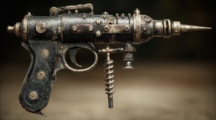 Fototapeta premium Steampunk firearm with intricate details