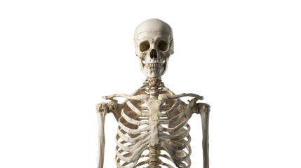 Human Skeleton Torso Anatomy Model on a Transparent Background PNG Image for Medical and Educational Purposes