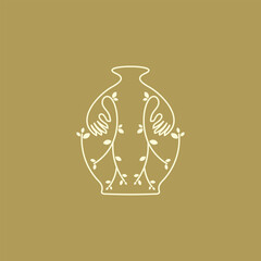 Pottery luxury logo, Creative Artisan Handcrafted Pottery Symbol Icon.eps