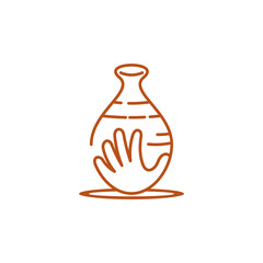 Artisan Handcrafted Pottery Logo Design Template.eps