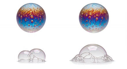 Bubble formation stages closeup