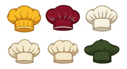 Colorful chef hats illustration
