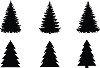vector, pine, tree, silhouette, black, icon, nature, forest, foliage, shape, cad, artwork, design, graphic, evergreen, cad drawing, vector art, pine tree, forest icon, nature symbol, foliage silhouett