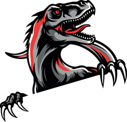 Aggressive Velociraptor Logo Template Design