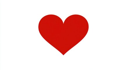 Obraz premium Vibrant Red Heart Symbol on White Background for Romantic Themes