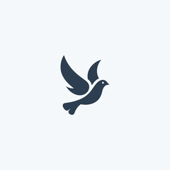 Peace dove logo in simple and graceful silhouette illustration.