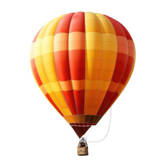 Fototapeta premium Colorful hot air balloon, vibrant orange and red panels