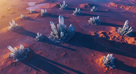 Crystal city in desert