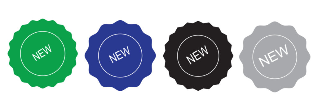 Set of new arrival tag icon set.