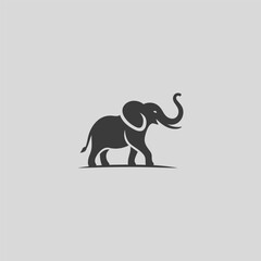 Elephant logo in clean and strong minimalist silhouette design.