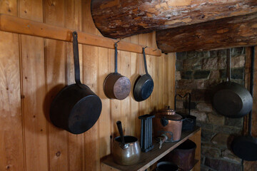 Vintage enamel pitcher and basin in historic Alberta home