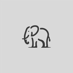 Elephant logo in clean and strong minimalist silhouette design.