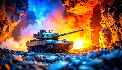 a tank carrying out its duties on the battlefield 1