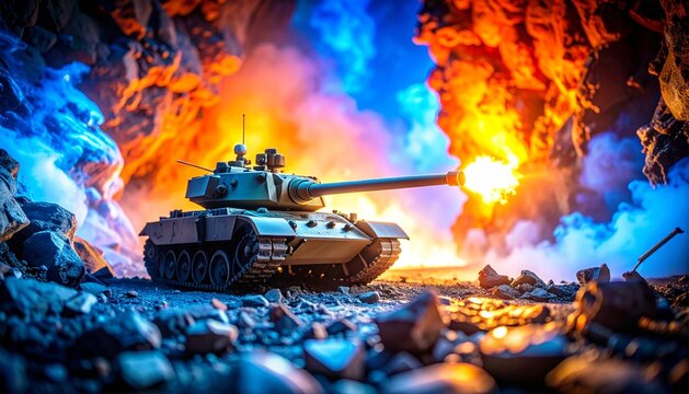 a tank carrying out its duties on the battlefield 9