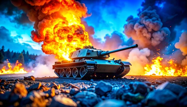 a tank carrying out its duties on the battlefield 18