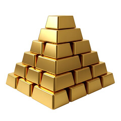 Pyramid Stack of Shiny Gold Bars on a Black Background bullion precious metal