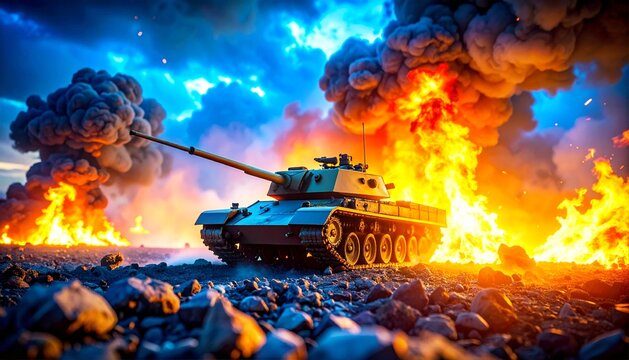 a tank carrying out its duties on the battlefield 22