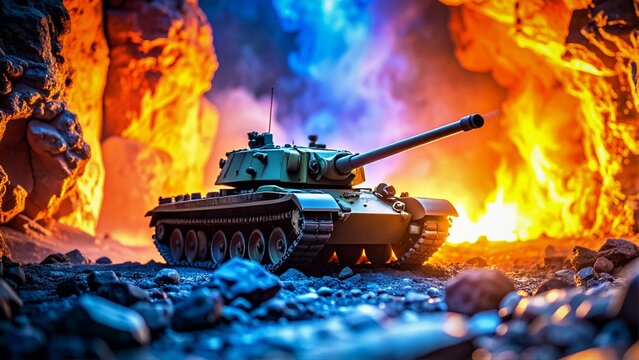 a tank carrying out its duties on the battlefield 23
