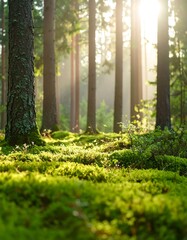 Fototapeta premium Sunlight through forest