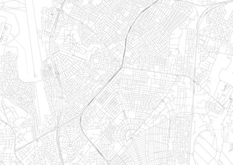 A detailed black and white map of the highways in Dakar.