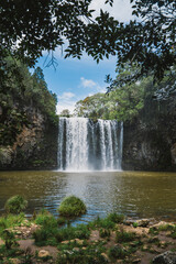 The Dangar Falls is a cascade waterfall located across the Bielsdown River about 1.2 km north of Dorrigo in the New England region of New South Wales, Australia