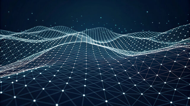 Abstract digital network landscape technology data