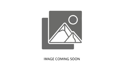 Image coming soon placeholder vector graphic with mountain and sun for website design and development use
