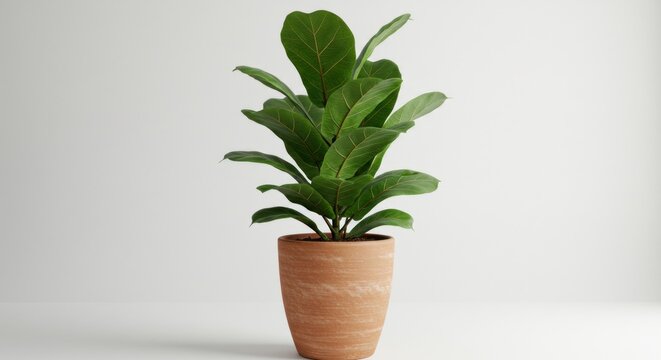 Fiddle-leaf fig in terracotta pot