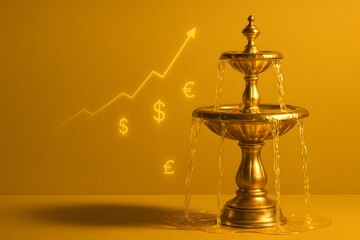 Obraz premium Golden Wealth Flow for Investment Growth and Financial Management
