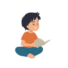 A Young Boy Reading a Book