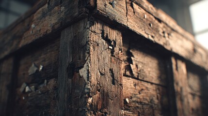 Obraz premium Weathered wooden crate corner