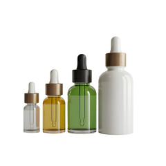 Modern skincare serum bottles with dropper, ideal for beauty, cosmetic, and wellness branding