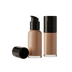 Elegant foundation bottles showcasing makeup product for beauty, cosmetics, and skincare.