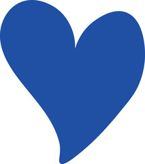 Bold Purple Heart Shape on Transparent Background in Minimalist Flat Style